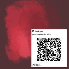 a red background with a qr code on the bottom right corner and an image of a barcode that reads bisplanti - painting brush paint