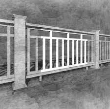 a black and white drawing of a wooden deck