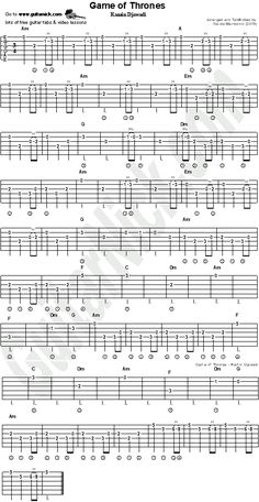 the game of thrones guitar tab