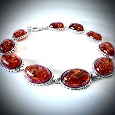 Antique Look Sterling SilverAmber Bracelet BuyRussianGifts Elegant Amber Bracelet With Polished Finish, Elegant Amber Bracelets With Polished Finish, Elegant Oval Amber Bracelets, Elegant Amber Sterling Silver Bracelets, Elegant Amber Sterling Silver Bracelet, Oval Beads, Amber Bracelet, Amber Beads, Amber Jewelry