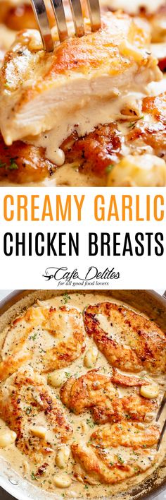 Creamy Garlic Chicken Breasts - Cafe Delites Creamy Garlic Chicken Breast, Garlic Chicken Breast Recipes, Pan Fried Chicken Breast, Creamy Garlic Chicken, Cafe Delites, Fried Chicken Breast, Breast Recipe