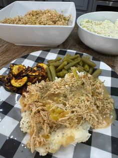 the meal is prepared and ready to be eaten on the table for people to eat