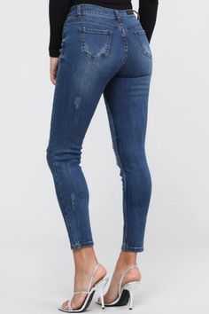 Mid Waist Distressed Jeans I Womens Mid Rise Ripped & Distressed Jeans