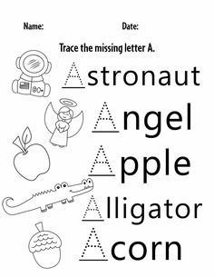 a black and white poster with the words,'trace the missing letter a '