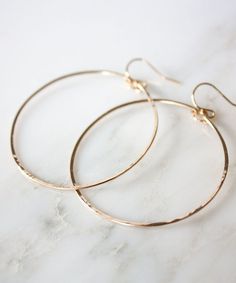 Gwen 2" Gold Hoop Earrings | Hammered Hoop Earrings | 14k Gold Fill Hoop Earrings, Silver Hoops, Ros Nickel Free 14k Gold Filled Hoop Earrings, Hammered Adjustable Small Hoop Earrings, Small Hammered Adjustable Hoop Earrings, Small Hammered Hoop Earrings, Everyday 14k Gold Filled Hoop Earrings, Hammered Hoop Earrings For Gift, Nickel Free Hoop Earrings For Anniversary, Everyday Hoop Earrings With Ear Wire, Nickel-free 14k Gold Filled Hoop Jewelry