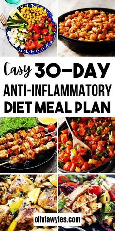 the 30 day anti - inflamatory diet meal plan includes chicken, vegetables and fruit