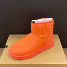 New Authentic Ugg Classic Mini Ii Boots Brand: Ugg Condition: New In Box Style: Classic Mini Ii Color: Punch Pink Material: Suede / Sheepskin / Wool Heel: 1" Orange Winter Boots With Round Toe, Green Uggs, Ugg Bailey Boots, Ugg Ankle Boots, Ugg Classic Mini Ii, Punch Pink, Sequin Boots, Classic Ugg Boots, Short Ankle Boots