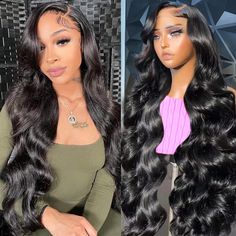 PRICES MAY VARY. 【Body Wave Lace Front Wig Lace Size】13x6 HD Transparent Swiss Lace, Soft and Breathable, Blends Perfectly into Your Skin, Large Lace Size Can do Middle Part, Side Part, and Can do High Ponytail& Bun, Styled as You Like. 【Wig for Black Women Occasions Suitable】Body wave lace front wig human hair, It is Suitable for All Occasions Such as Daily Life, birthday party, graduation ceremony, wedding, can also be used as gifts for family and friend. I can't wait to be beautiful, right no Side Party Body Wave Wig, 38 Inch Hair, Frontal Lace Wig Styles, Lace Wigs Styles, Ponytail Bun, Wig For Black Women, Hair Body Wave, Glueless Wigs, Hair Wigs For Women