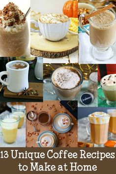 collage of unique coffee recipes to make at home