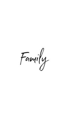 the word family written in black ink on a white background