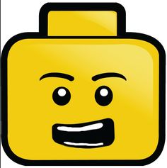 an image of a yellow brick face with eyes and mouth wide open to the side