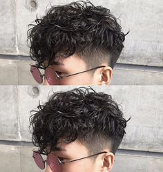 Undercut Curly Hair, Quiff Haircut, Curly Haircut, Short Shaved Hairstyles, Haircut Tutorial