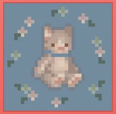 a pixellated image of a cat sitting on the ground