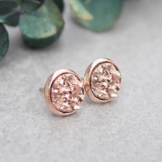 Rose Gold Stud Earrings Rose Gold Druzy Earrings Rose Gold Gold Bridesmaid Earrings, Rose Gold Stud Earrings, Rose Gold Bridesmaid, Bridesmaid Earrings Gold, Rose Gold Earrings Studs, Earrings Rose Gold, Rose Gold Studs, Druzy Earrings, Gold Stud Earrings