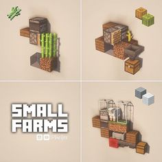 four different images of small farms with the words small farms on them and an image of a