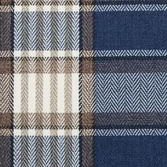 a blue and brown plaid fabric