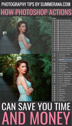 two photoshop actions with the text can save you time and money for your photography