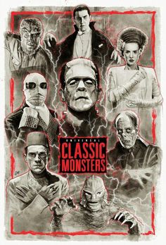 the poster for classic monsters, which is featured in an advertiser's advertisement