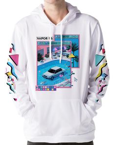 After Party Hoodie All Over Print Hoodie AOP White XS Vaporwave Aesthetic Outfits Men, White Hoodie With Sublimation Print For Streetwear, Casual White Hoodie With Sublimation Print, White Hooded Top With Sublimation Print, White Hooded Sweatshirt With Sublimation Print, White Sweatshirt With Sublimation Print, White Sporty Hoodie For Leisure, Sporty White Hoodie For Leisure, White Casual Hoodie With Graphic Design