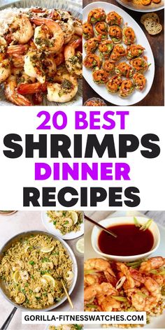 20 best shrimp dinner recipes with text overlay