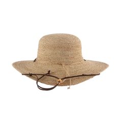 Made of organic raffia and complete with a leather chin cord and drawstring, this hat makes a good gardening hat. It has a large brim to keep the sun off of your face while working and the sun won't deteriorate the color easily.Details: 4" Brim 3.5" Crown Leather Chin Cord Cotton Sweatband Crushable / Packable Hand-Crocheted Raffia Country Style Adjustable Sun Hat For Travel, Brown Braided Sun Hat With Short Brim, Braided Brimmed Hat For Outdoor, Braided Wide Brim Hat For Outdoor, Outdoor Braided Wide Brim Hat, Brown Woven Sun Hat For Outdoor, Outdoor Braided Sun Hat With Curved Brim, Outdoor Wide Brim Braided Hat, Wide Brim Sun Hat With Adjustable Strap For Beach