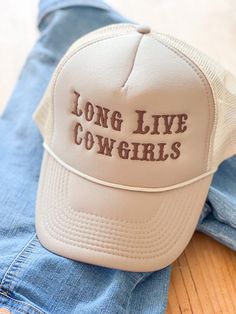 Long Live Cowgirls Trucker Hat Foam Vintage Trucker Hat Unisex Adult Size - Etsy Trucker Hat Nashville Outfit, Adjustable Trucker Cap For Rodeo, Trucker Hat With Letter Print And Flat Bill, Adjustable Trucker Hat With Letter Print And Flat Brim, Western Style Adjustable Trucker Hat With Curved Bill, Country Style Adjustable Trucker Hat With Curved Bill, Flat Brim Trucker Hat With Letter Print, Adjustable Trucker Hat For Country Events, Adjustable Snapback Trucker Hat For Country Events