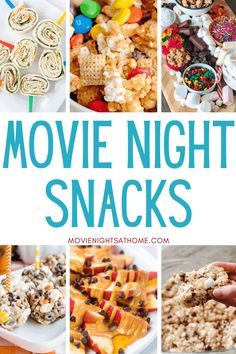 movie night snacks with text overlay