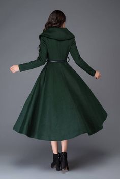 Chic Green Wool Coat For Winter, Green Long Wool Winter Coat, Green Long Wool Coat For Winter, Green Wool Coat For Winter, Green Single-breasted Wool Coat For Winter, Chic Green Pea Coat For Winter, Green Fitted Wool Coat For Winter, Fitted Green Wool Coat For Winter, Elegant Green Wool Coat For Fall