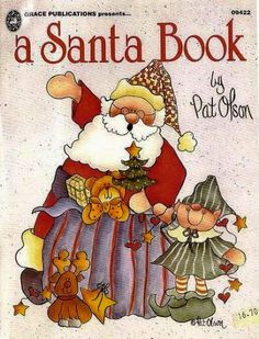 a santa book with an image of two children