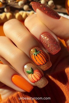 Nails Design Halloween, Nail Halloween, Festive Nail Art, Cute Nails For Fall, Nail Art For Beginners