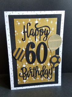 My twin Tina's Birthday card 2021 60th Bday Cards Diy, Cricut 60th Birthday Gifts, Cricut 60th Birthday Card, Stampin Up 60th Birthday Cards For Men, 60 Birthday Card For Men, 60th Birthday Cards For Men Handmade, 60th Birthday Cards For Men, 60th Birthday Card Ideas, Diy 60th Birthday Card