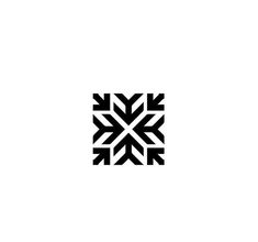 a black and white snowflake on a white background