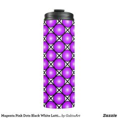 a purple and black can cooler with circles on it