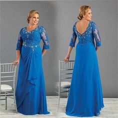 Appliques Beading Chiffon Blue Plus Size Mother Of The Bride Dress With Sleeve - Uniqistic.com Blue V-neck Mother Of The Bride Dress For Banquet, Blue Chiffon Evening Dress For Banquet, Blue Embellished Chiffon Dress, Blue Chiffon Evening Dress, Blue Chiffon Evening Dress For Mother Of The Bride, Blue Chiffon Mother Of The Bride Dress, Blue Chiffon Evening Dress For Gala, Embellished Blue Dress For Mother Of The Bride, Bride Dress Plus Size