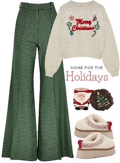 Christmas Outfit Ideas Comfy, December Aesthetic Outfits, Green Outfit Aesthetic Casual, Christmas Outfits Aesthetic Casual, Mom And Me Christmas Outfits, Colorful Holiday Outfit, Forest Green Outfits Female, Rustic Christmas Outfits, Christmas Day Outfit Aesthetic