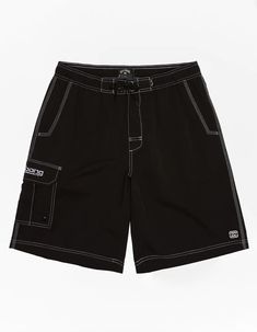 Billabong Throw On Layback 21" Swim Shorts. They Match With Everything And Their Designed To Perform In Any Environment, The Throw On Laybacks Are The No-Think Shorts You've Been Looking For. Part Of Billabong's Still Filthy Collection, These 21" Elastic-Waist Shorts Combine A Modern Fit With Recycled 4-Way Stretch Fabric, Topped With A Micro-Repel Waterproof Coating For Super-Fast Drying Time. Throw 'em On And Get Out There. Elastic Waist With Lasso Drawcord. Side Pockets. Back Patch Pockets. Layback, A Modern Fit. Approximate Outseam: 21". Recycled Polyester Blend Fabric. Imported. Black Beach Bottoms With Pockets, Black Bottoms With Pockets For Beach Season, Black Pocketed Shorts For Beach Season, Black Beach Shorts With Pockets, Casual Surfing Shorts With Pockets, Casual Black Surfing Shorts, Black Surfing Shorts, Surfing Shorts With Pockets, Surfing Bottoms With Pockets