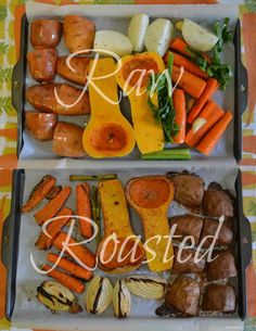 two trays filled with different types of food