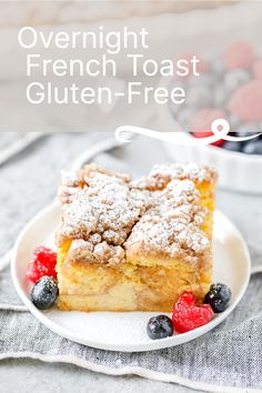 french toast gluten - free on a plate with berries