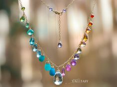 Material: Sterling Silver, Necklace Length: 16 Candy Rainbow, Pastel Jewelry, Necklace Measurements, Multi Gemstone Necklace, Candy Necklace, Rainbow Palette, Candy Necklaces, Rainbow Gemstones, Fancy Necklace