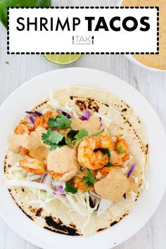 the shrimp tacos are ready to be eaten