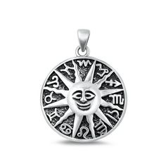 Sterling Silver Sun & Runes Pendant Oxidized Medallion Charm .925 New Jewelry Female Unisex All our silver jewelry is crafted from .925 silver also commonly referred to as sterling silver. Sterling silver is the standard for beautiful high-quality silver jewelry and cannot be replicated by lower priced silver plated jewelry. It is 92.5% pure silver, mixed with alloys to add strength and durability to stand the test of time. Keep your fine jewelry shiny and elegant by storing it properly. Jewelry needs to be stored in a dry area, preferably away from air in a jewelry box or plastic bag. Avoid exposure to harsh chemicals. Use a polishing cloth to remove tarnish build-up over time. Size: One Size.  Age Group: adult. Sun Runes, Tarnish Remover, Silver Plated Jewelry, New Jewelry, Pure Silver, Plastic Bag, Runes, Womens Necklaces, 925 Silver