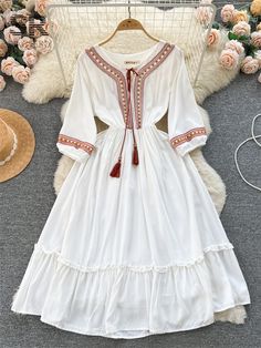 Sister Songs, Simple Dress Casual, Bohemian Mini Dress, Simple Frocks, Beautiful Casual Dresses, Cute Dress Outfits, Trendy Dress Outfits, Fashion Design Dress, Trendy Fashion Tops