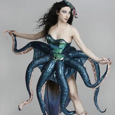 a woman dressed in an octopus costume