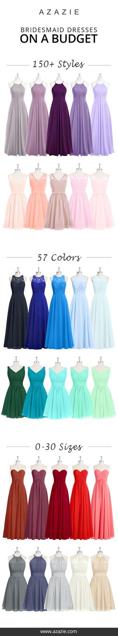 the different colors of dresses are shown in this image, and there is also an additional color