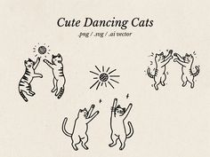 an image of cats dancing in the air with caption saying, cute dancing cats