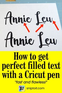 an advertisement with the words how to get perfect filled text with a cricut pen