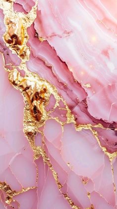 pink and gold marble with golden foiling on it's edges, as seen from above