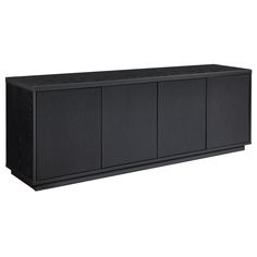 the sideboard is black and has three doors