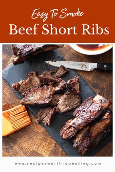 Ribs In The Smoker, Barbeque Menu, Bbq Beef Short Ribs, Smoked Beef Short Ribs, Smoked Pork Recipes, Short Rib Recipes, Beef Short Rib Recipes, Summer Barbeque, Short Ribs Recipe