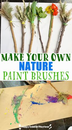 make your own nature paint brushes for kids